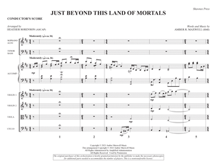 Book cover for Just Beyond This Land of Mortals (arr. Heather Sorenson) - Full Score