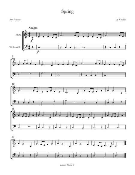 vivaldi spring easy Flute and Cello sheet music image number null