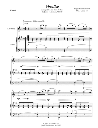 Rachmaninoff: Vocalise for Alto Flute & Piano