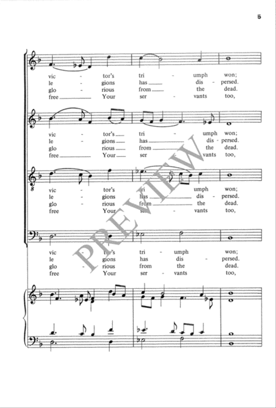 The Strife Is O'er, the Battle Done 4-Part scores gallery preview page 6