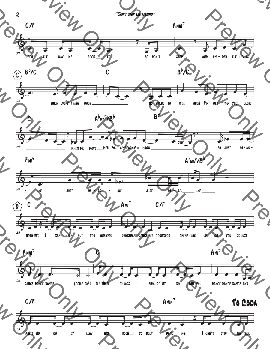 Can't Stop The Feeling! Piano, Vocal scores gallery preview page 3