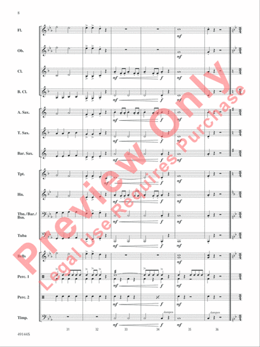 Asteroids Concert Band scores gallery preview page 9