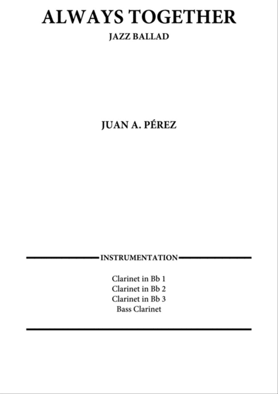 Always Together Clarinet Quartet scores gallery preview page 1