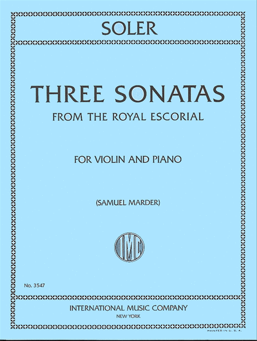 Three Sonatas Violin Solo scores gallery preview page 1