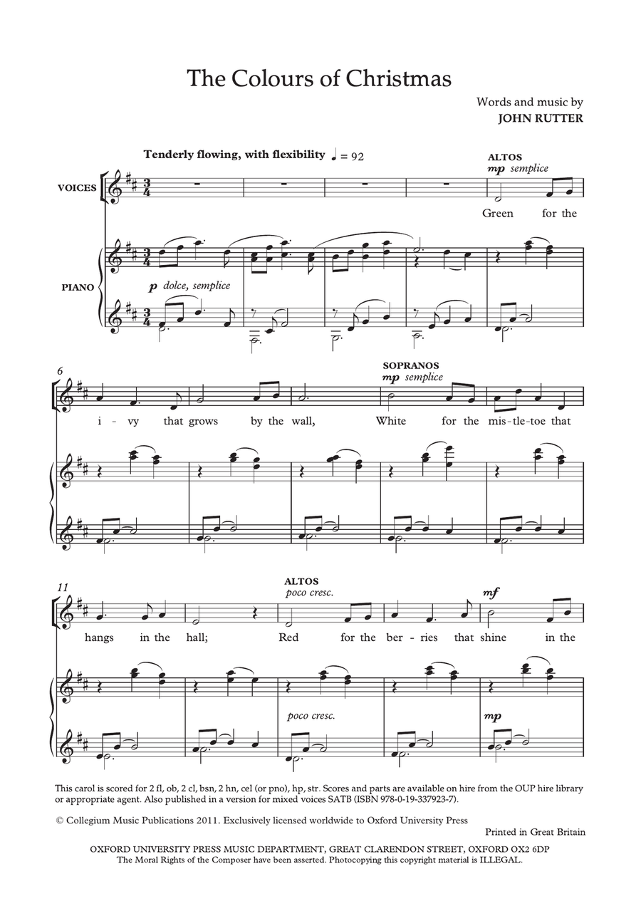 The Colours of Christmas by John Rutter SA - Digital Sheet Music page 2