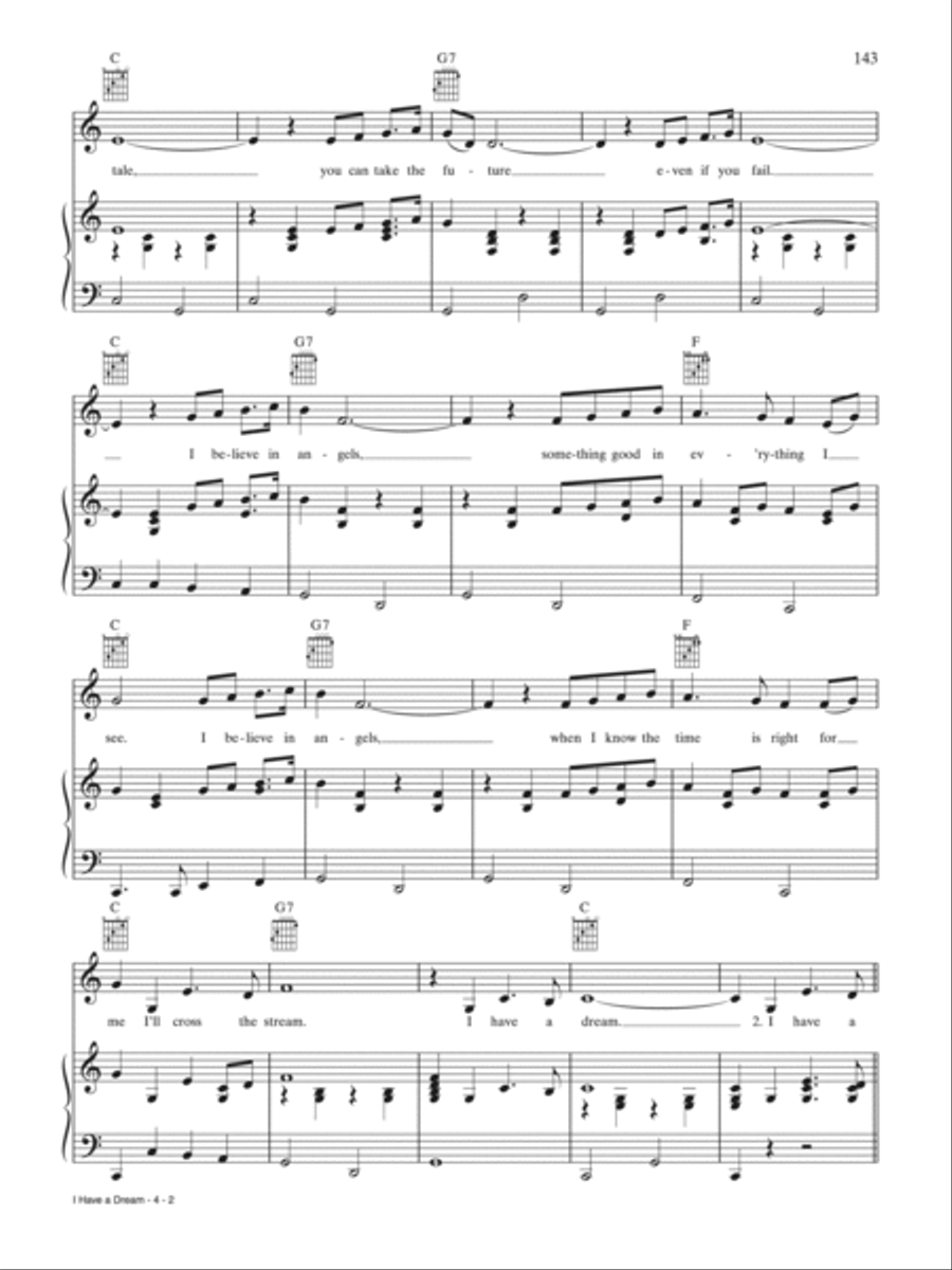 I Have a Dream Piano, Vocal, Guitar scores gallery preview page 2