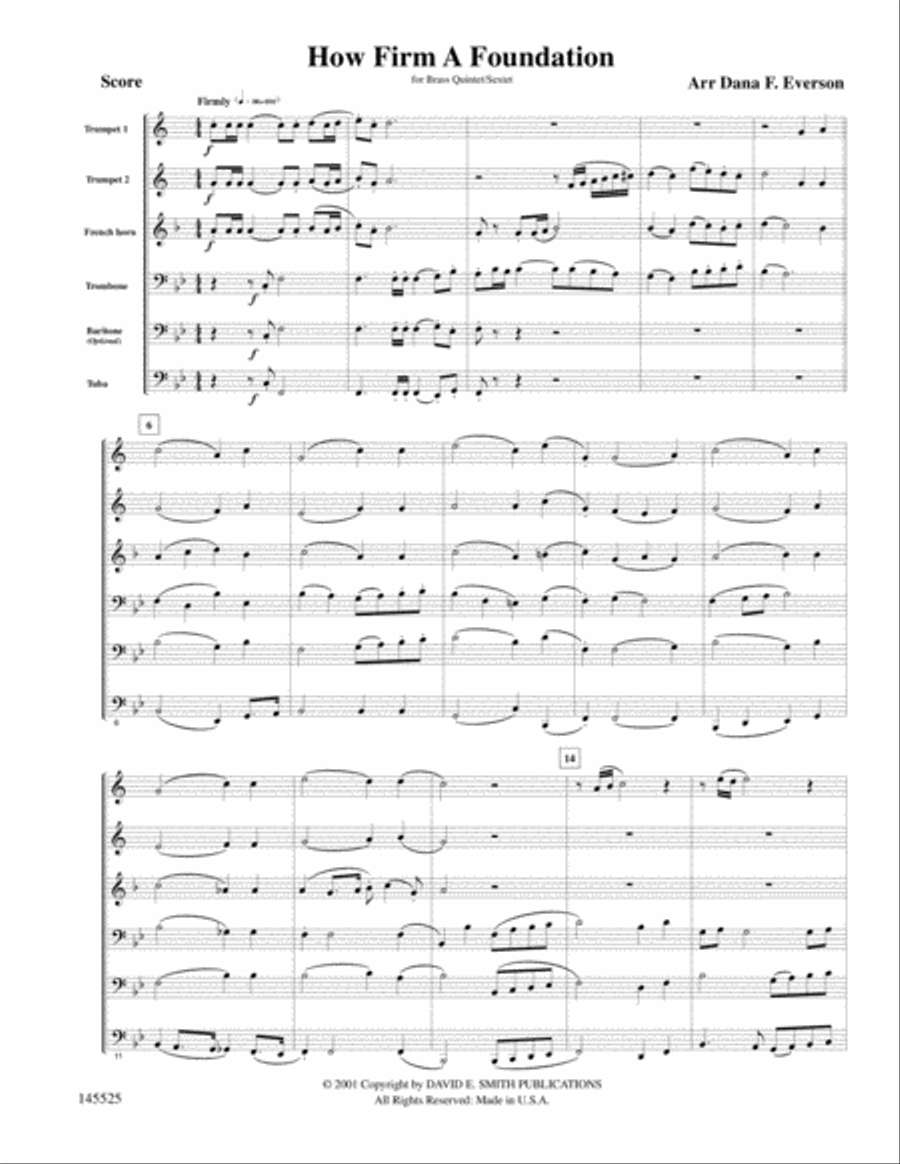 How Firm A Foundation Brass Quintet scores gallery preview page 1