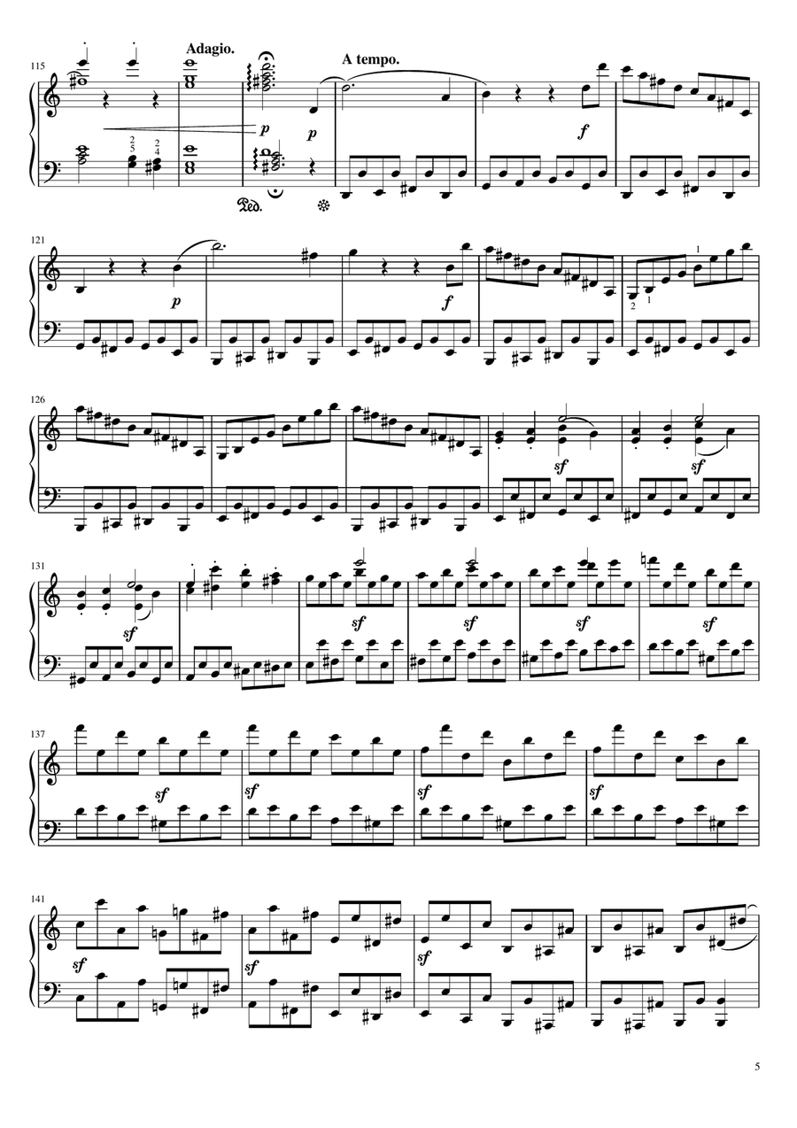 Beethoven - Violin Sonata No.9 A Major, Op.47 'Kreutzer' - Mov 1. Adagio - for Piano Solo Original Piano Solo scores gallery preview page 5
