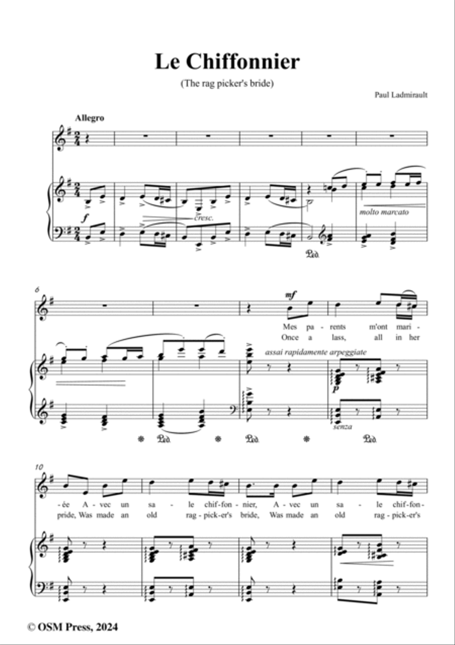 Ladmirault-Le Chiffonnier(The rag picker's bride),in e minor Voice scores gallery preview page 2