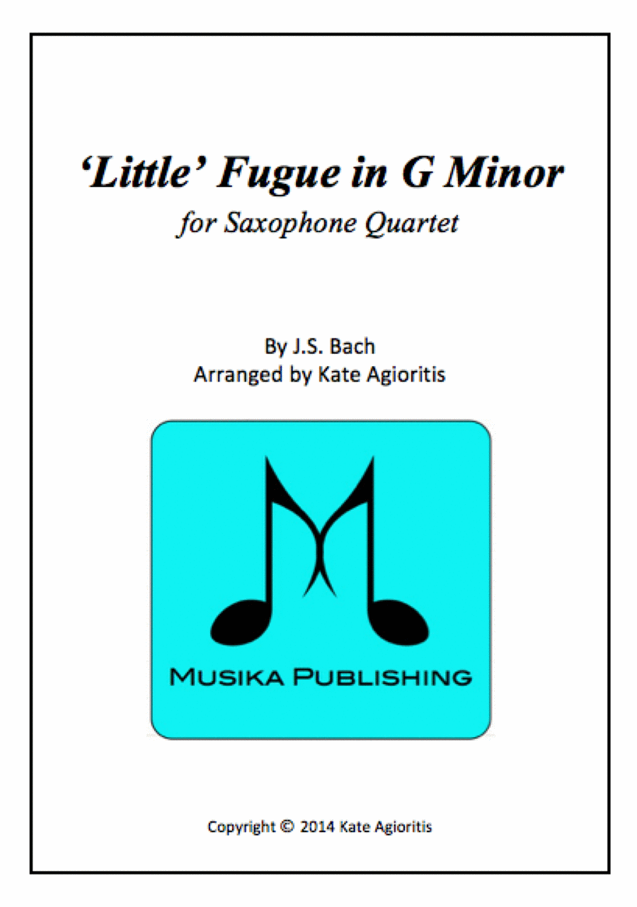 'Little' Fugue in G Minor - For Saxophone Quartet Saxophone Quartet scores gallery preview page 1