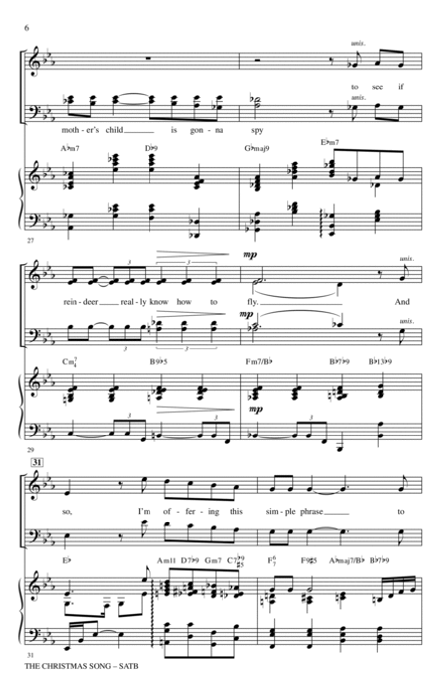 The Christmas Song (Chestnuts Roasting On An Open Fire) 4-Part scores gallery preview page 5