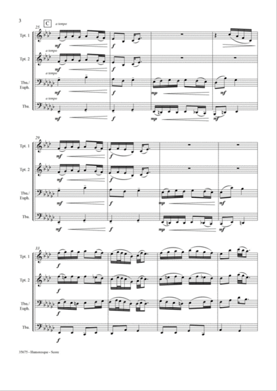 HUMORESQUE – BRASS QUARTET Brass Quartet scores gallery preview page 4