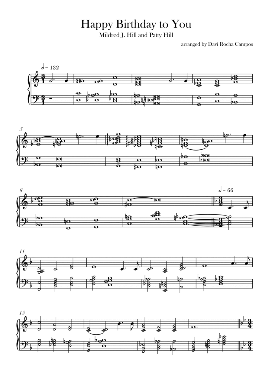 happy birthday to you Piano Method scores gallery preview page 1