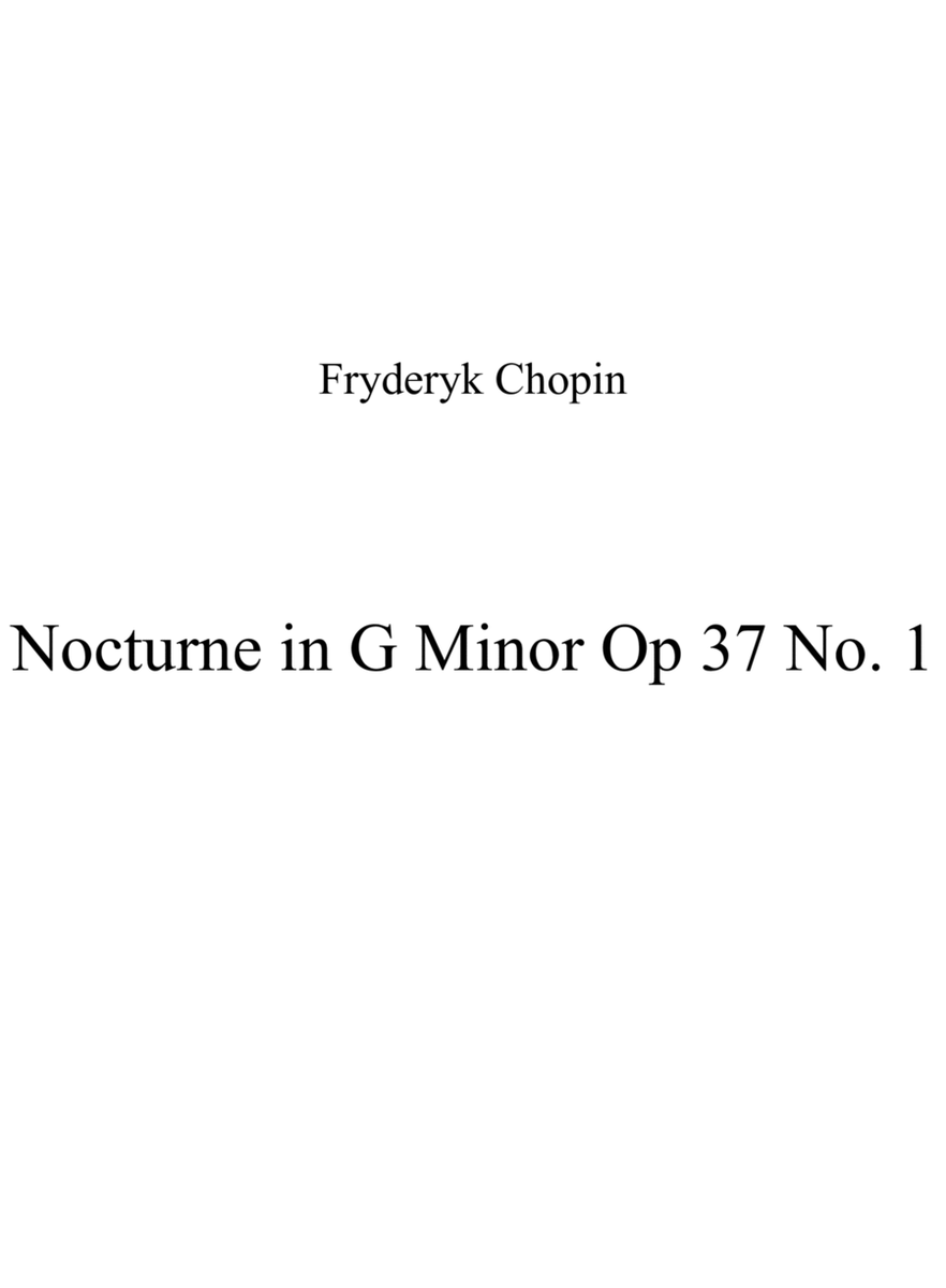 Nocturne in G Minor Op 37 No. 1