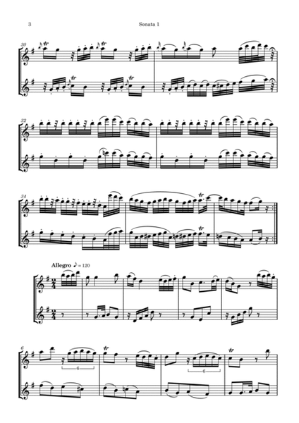 Fischer J. C. F Six Duets for two flutes image number null