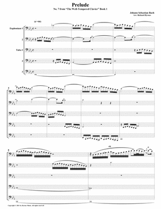 Prelude 07 from Well-Tempered Clavier, Book 1 (Euphonium-Tuba Quintet)