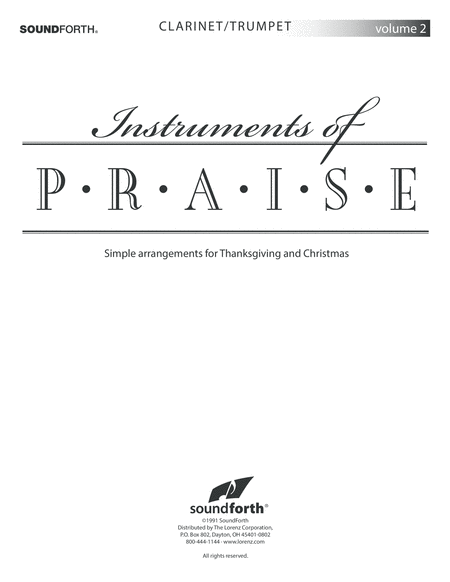Instruments of Praise, Vol. 2: Clarinet/Trumpet - Insert only