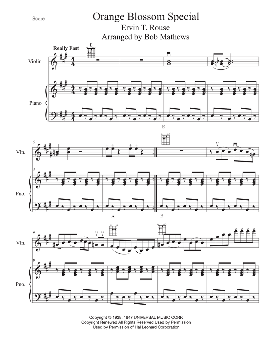 Orange Blossom Special Violin Solo scores gallery preview page 1