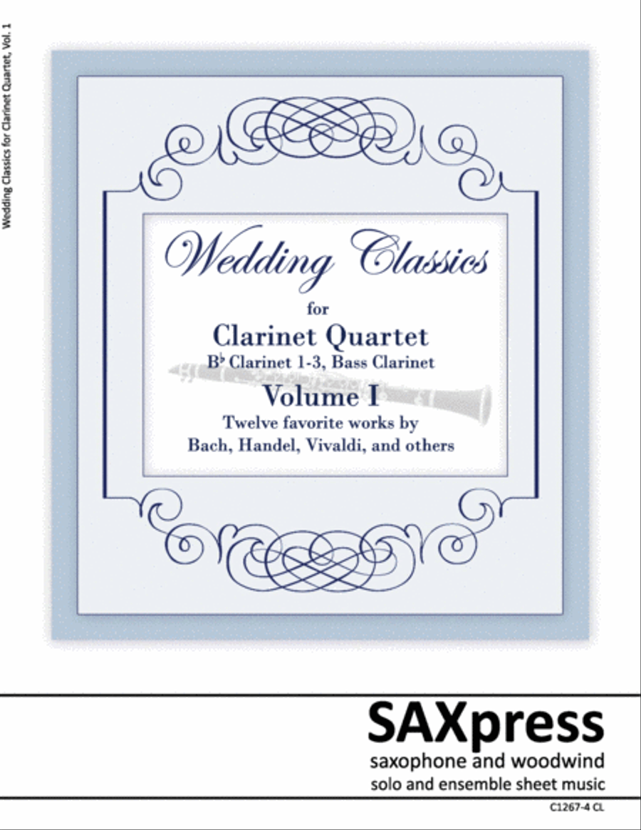 Wedding Classics for Clarinet Quartet Clarinet Quartet scores gallery preview page 1