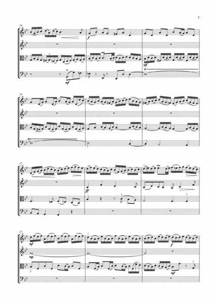 Fugue in G minor (Little Organ Fugue) (BWV 578) by JS Bach - arranged for String Quartet image number null