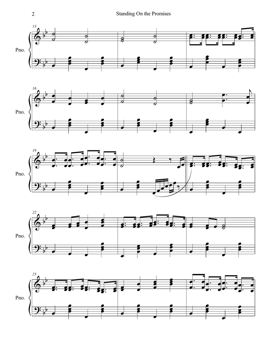 Standing on the Promises Piano Solo scores gallery preview page 3