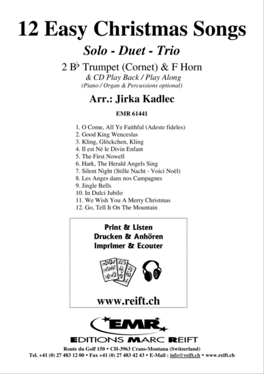 12 Easy Christmas Songs Brass Duet scores gallery preview page 2