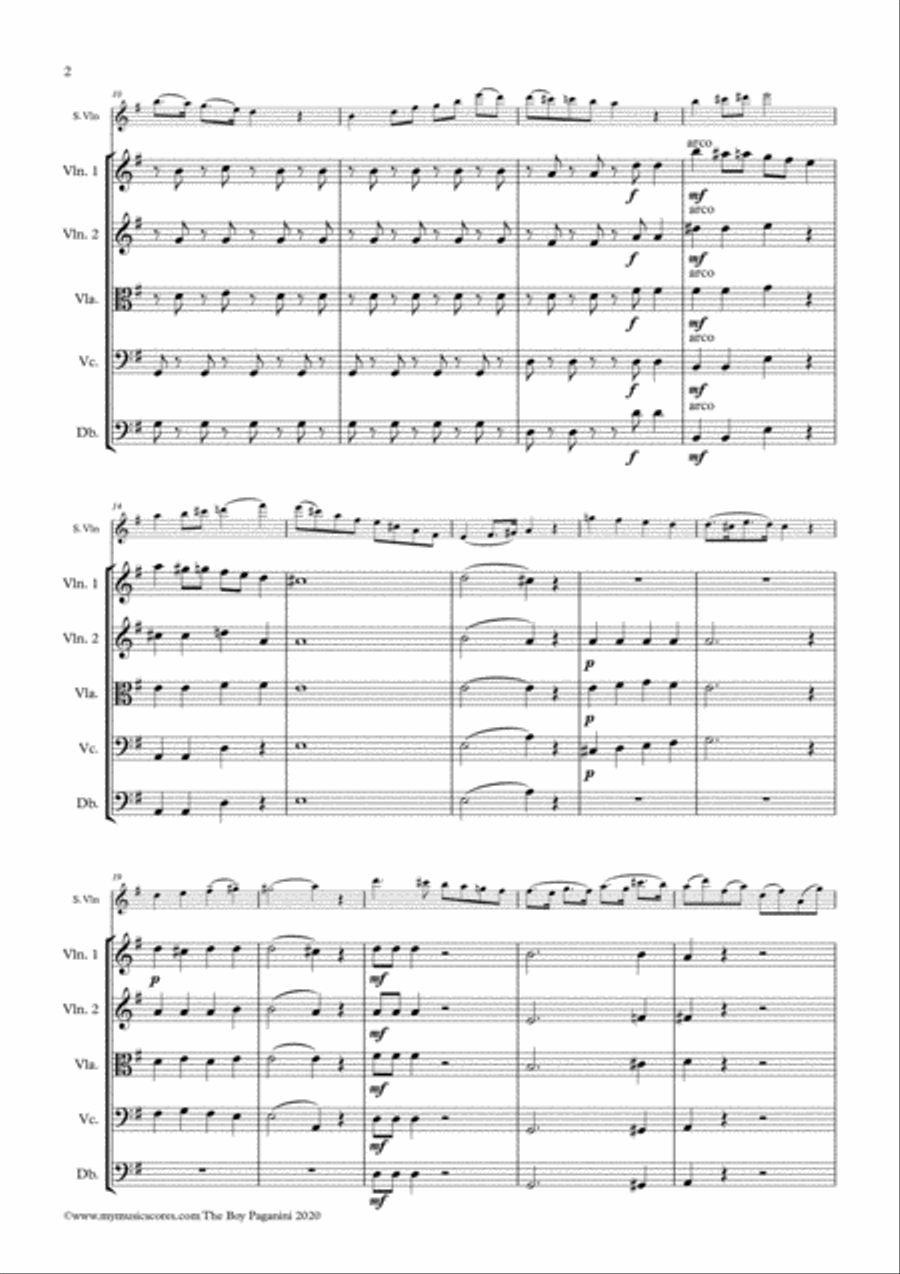 Mollenhauer The Boy Paganini for Violin and String Orchestra String Orchestra scores gallery preview page 3