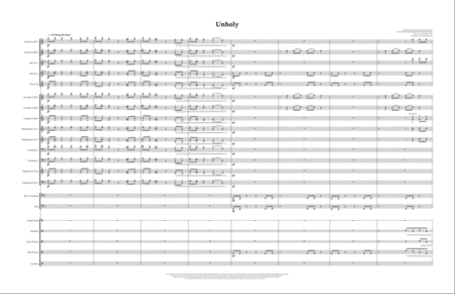 Unholy Unholy Marching Band scores gallery preview page 2