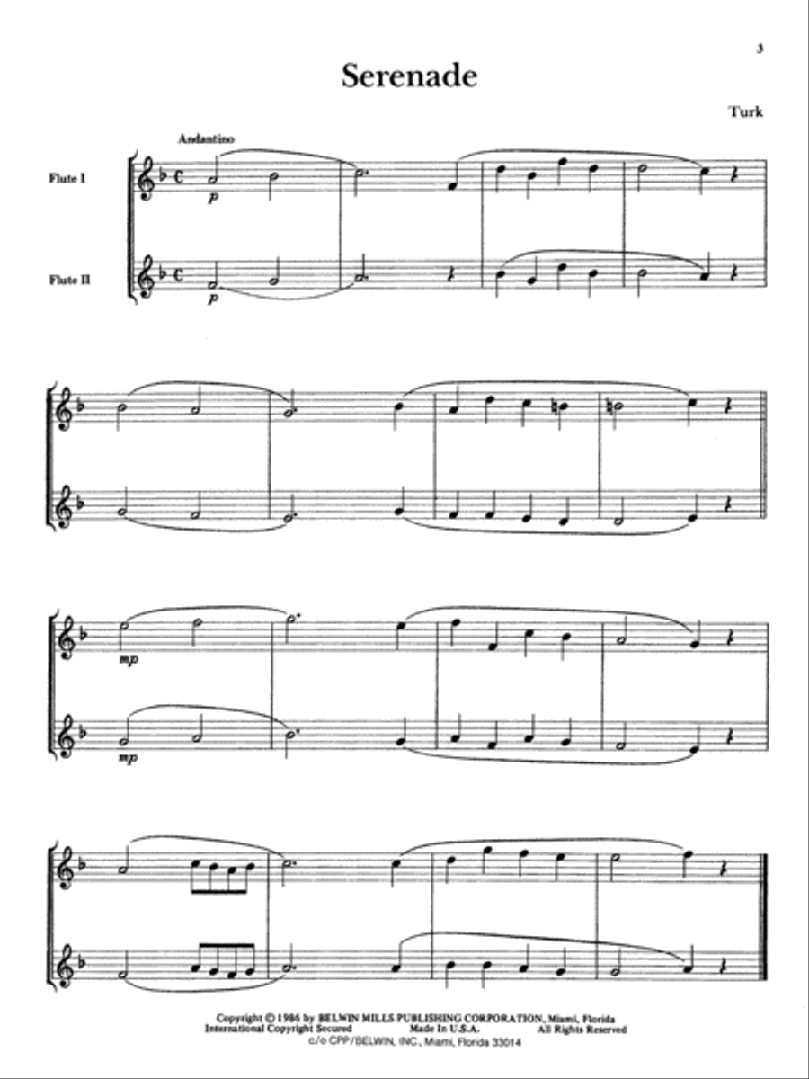 Belwin Master Duets (Flute), Volume 1 Flute Duet scores gallery preview page 4