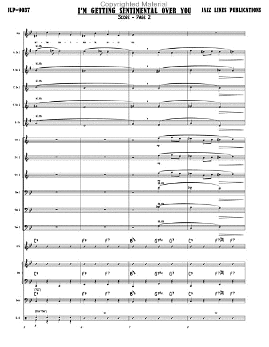 I'm Getting Sentimental Over You Big Band scores gallery preview page 4