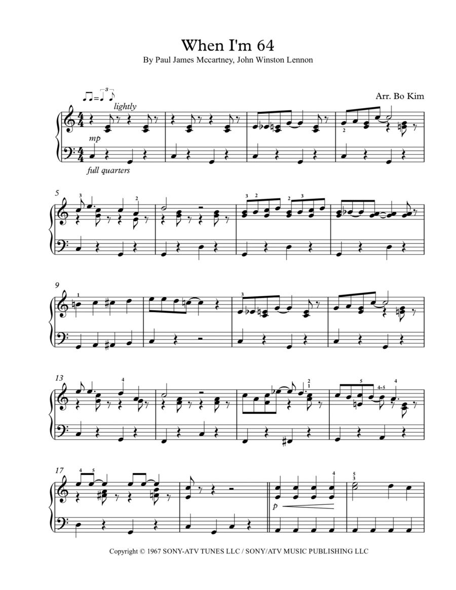 When I'm Sixty-four Piano Method scores gallery preview page 1