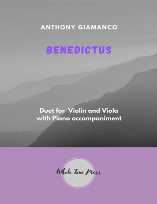 Book cover for BENEDICTUS (Violin, Viola, piano)