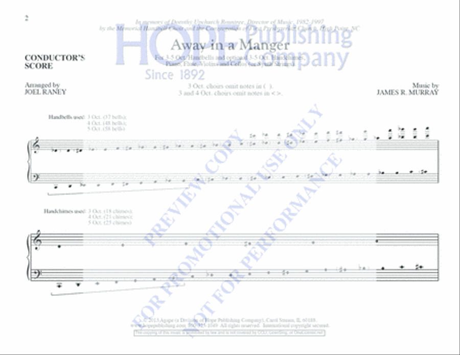 Away in a Manger 5-Octaves scores gallery preview page 2