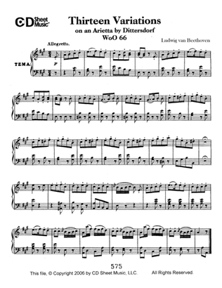 Variations (13) On An Arietta By Dittersdorf, Woo 66