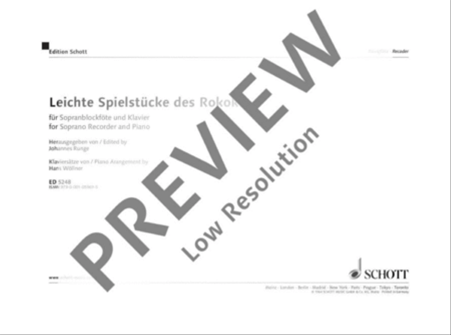 Leichte Spielmusik des Rokoko Soprano Recorder scores gallery preview page 2