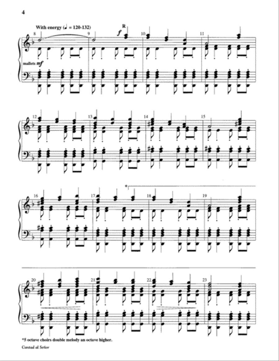 Cantad al Senor Cantad al Senor 5-Octaves scores gallery preview page 4
