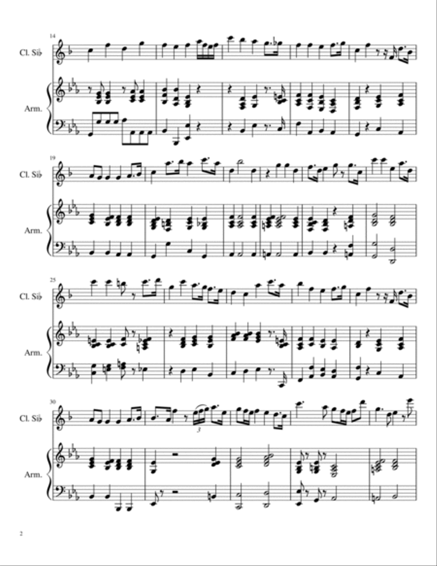 WEDDING MARCH In B Flat Mjor (Eleazar Torres Gallegos) Woodwind Duet scores gallery preview page 2