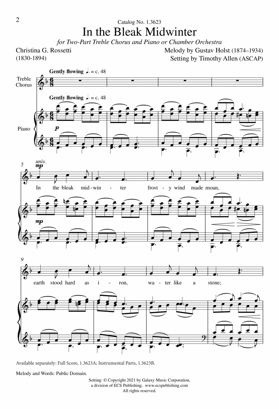 In the Bleak Midwinter In the Bleak Midwinter 2-Part scores gallery preview page 1