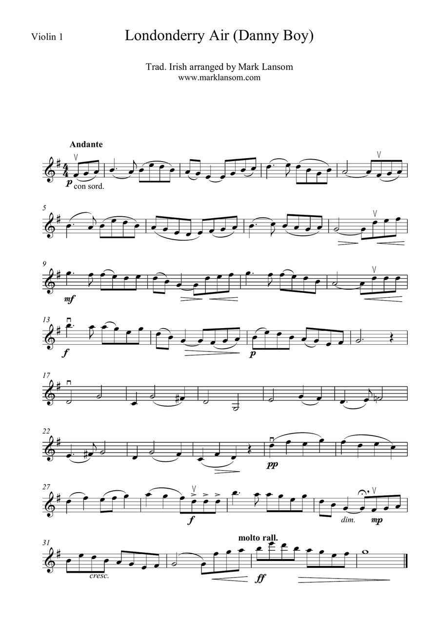 Londonderry Air (Danny Boy) for String Quartet image number null