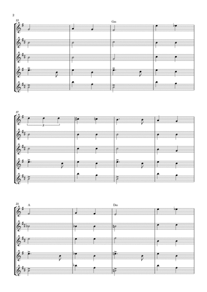 Habanera - Carmen - Georges Bizet, for Saxofone Quintet with chords in a easy version. image number null