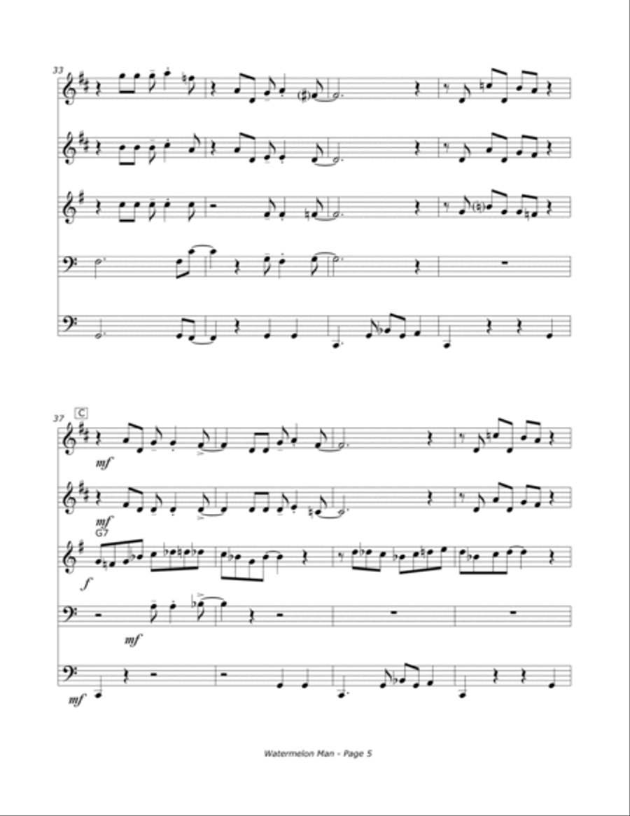 Watermelon Man Watermelon Man Brass Ensemble scores gallery preview page 6