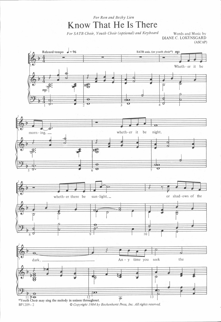 Know That He Is There Know That He Is There 4-Part scores gallery preview page 3