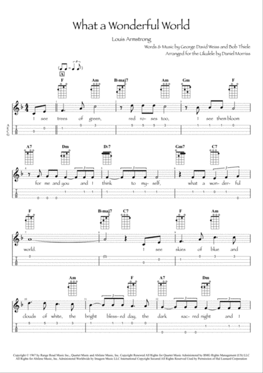 What A Wonderful World Ukulele scores gallery preview page 2