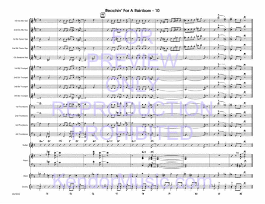 Reachin' For A Rainbow (Full Score) Jazz Ensemble scores gallery preview page 11