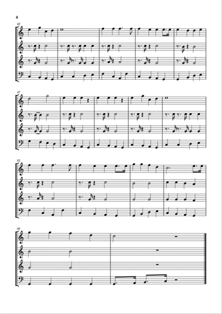 Jingle Bells Woodwind Quartet scores gallery preview page 5