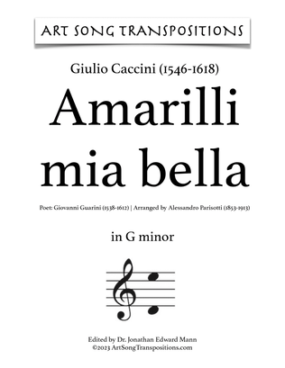 CACCINI: Amarilli, mia bella (transposed to G minor)