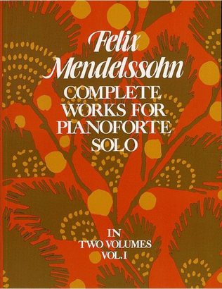 Book cover for Mendelssohn Complete Works Piano Solo 1
