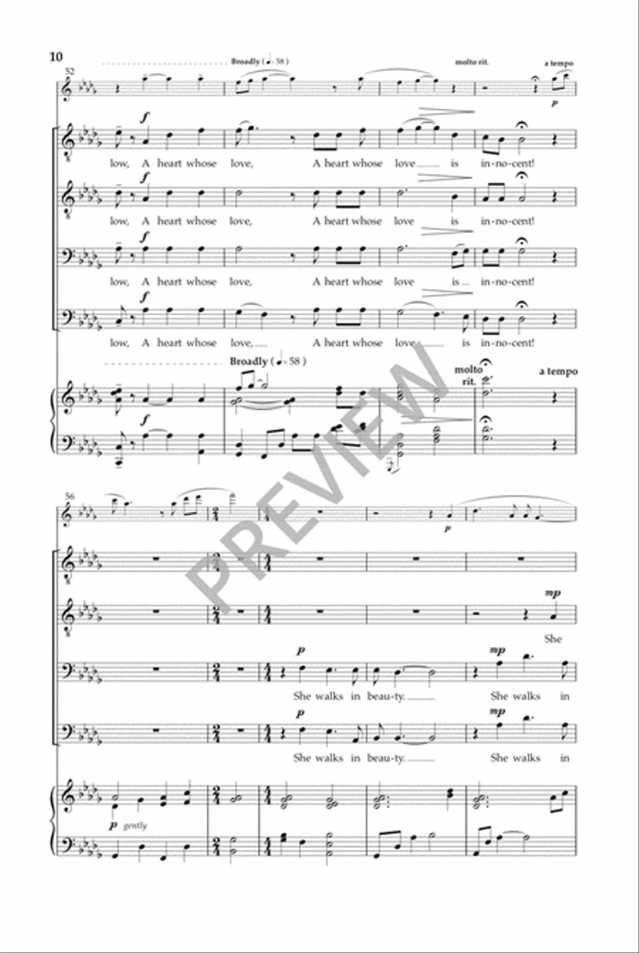 She Walks in Beauty (TTBB) TTBB scores gallery preview page 11