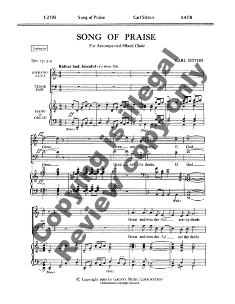 Song of Praise Song of Praise 4-Part scores gallery preview page 8