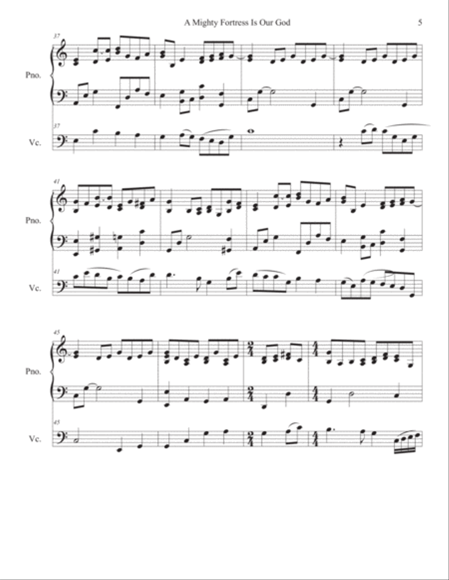A Mighty Fortress Cello Solo A Mighty Fortress Cello Solo Piano scores gallery preview page 5